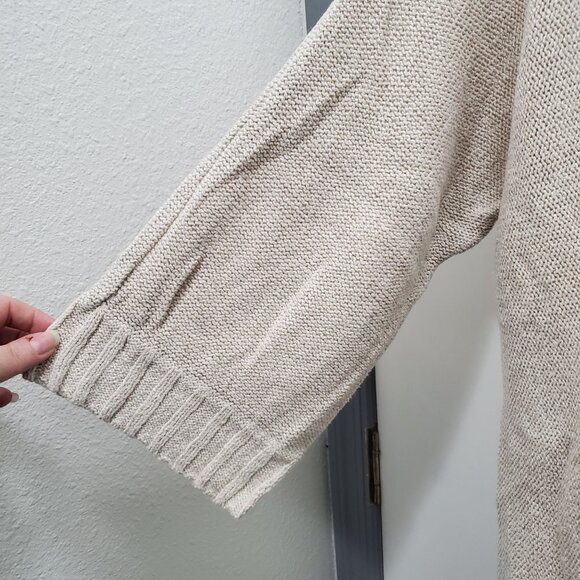 Chico's Women's Cream Soft Linen Blend Knit Open Front 3/4 Sleeve Cardigan 3‎ XL - Picture 2 of 6